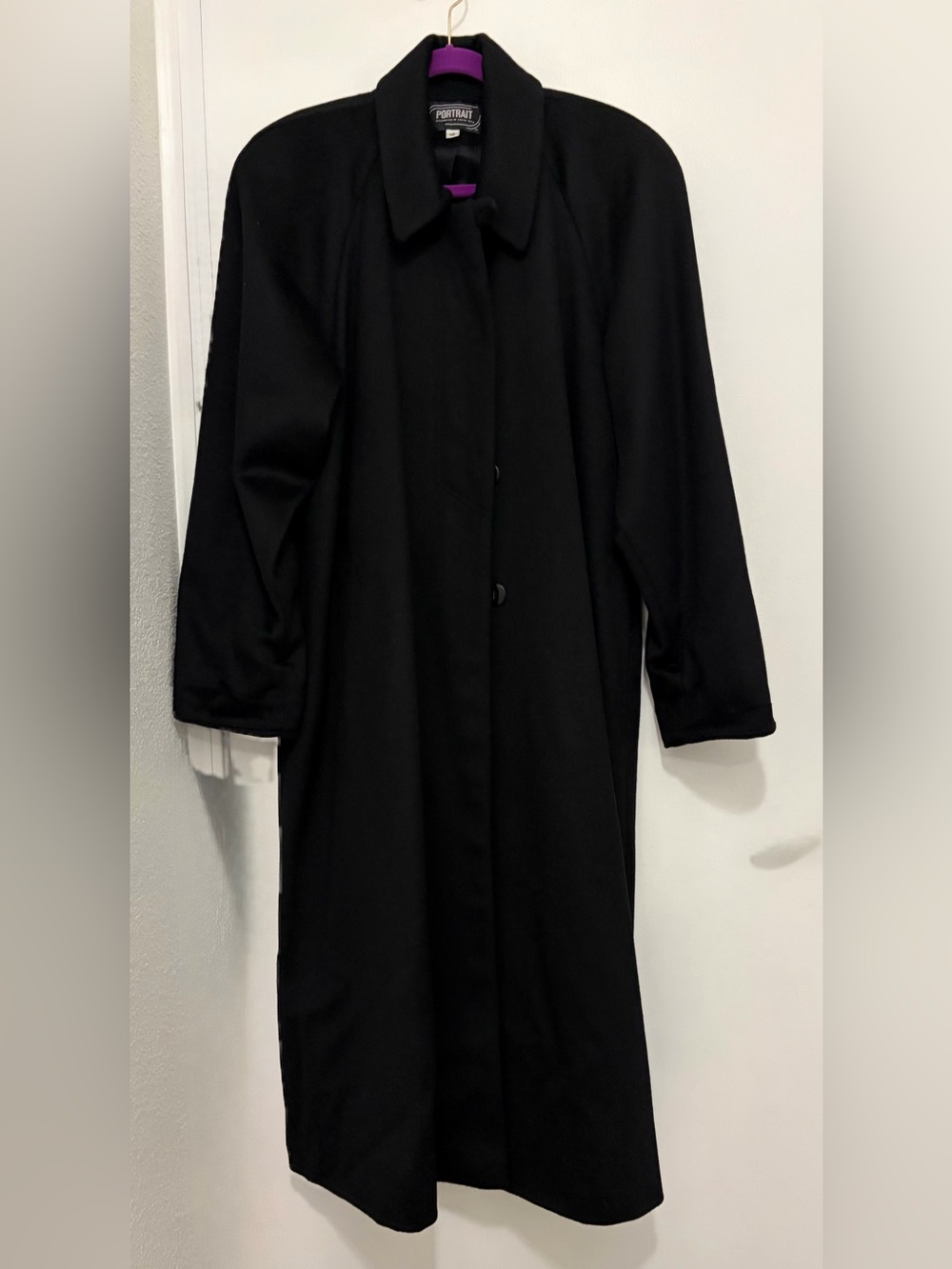 Portrait 75% wool Black Maxi Coat women’s size 12